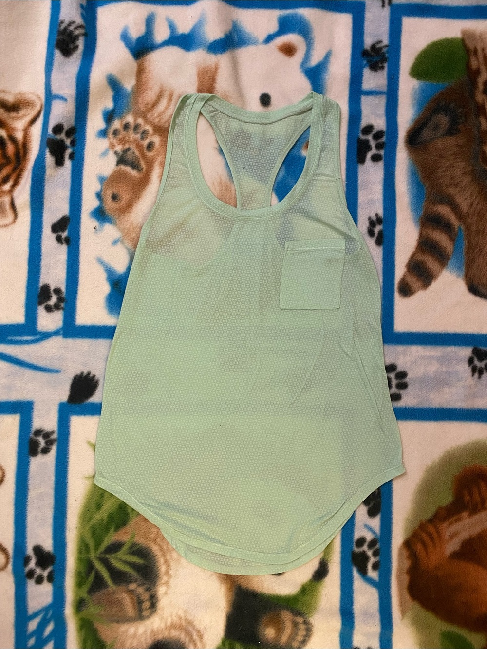 Lululemon Yogi Racer Tank-Double Diamond Burnout- Fresh Teal Green 2014